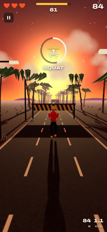The same game on a phone in portrait, in the Sunset world.